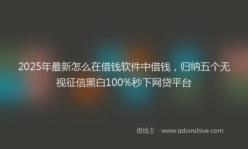 2025年最新怎么在借钱软件中借钱，归纳五个无视征信黑白100%秒下网贷平台