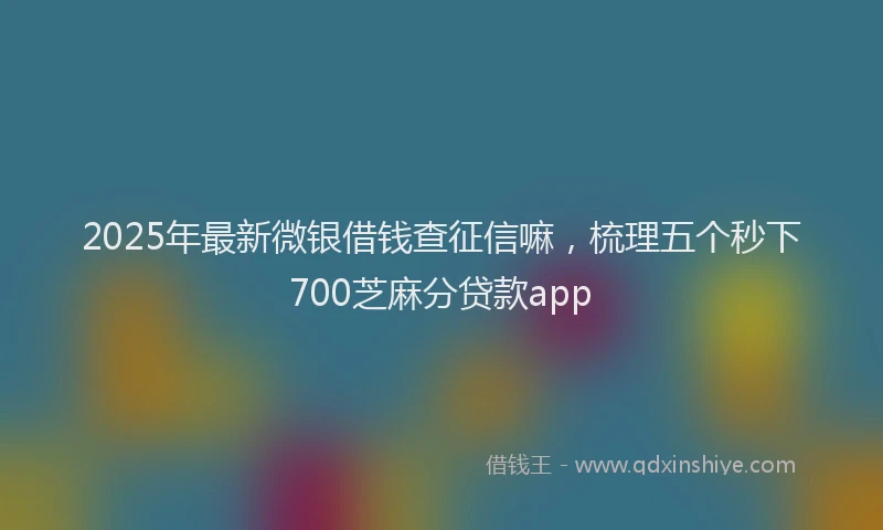 2025年最新微银借钱查征信嘛，梳理五个秒下700芝麻分贷款app