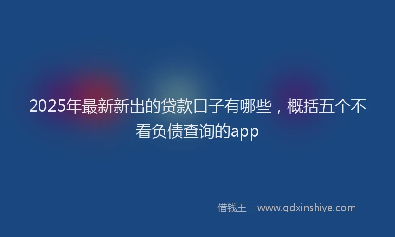 2025年最新新出的贷款口子有哪些，概括五个不看负债查询的app