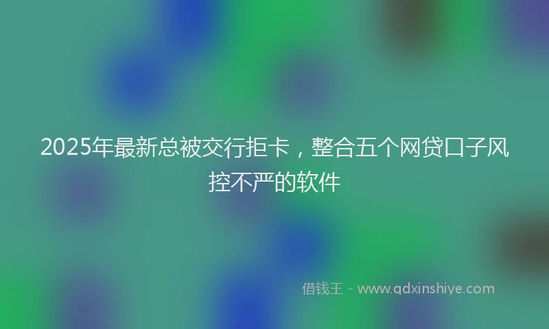 2025年最新总被交行拒卡，整合五个网贷口子风控不严的软件