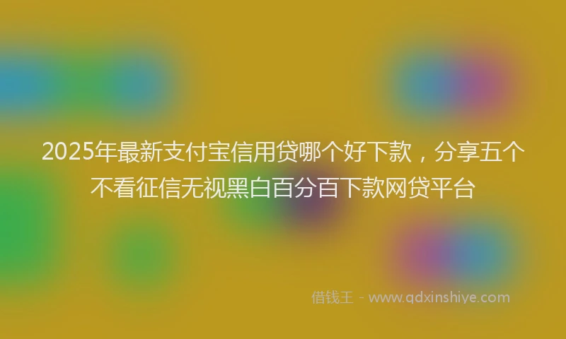 2025年最新支付宝信用贷哪个好下款，分享五个不看征信无视黑白百分百下款网贷平台