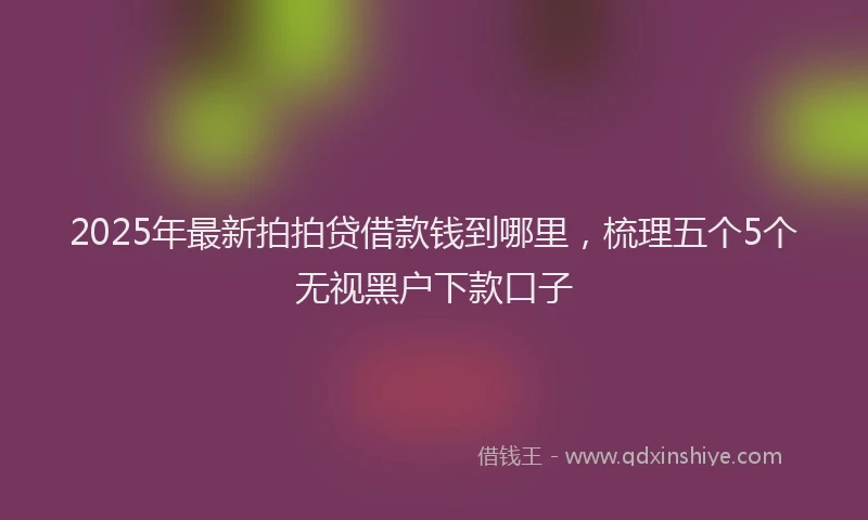 2025年最新拍拍贷借款钱到哪里，梳理五个5个无视黑户下款口子
