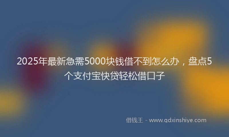 2025年最新急需5000块钱借不到怎么办，盘点5个支付宝快贷轻松借口子