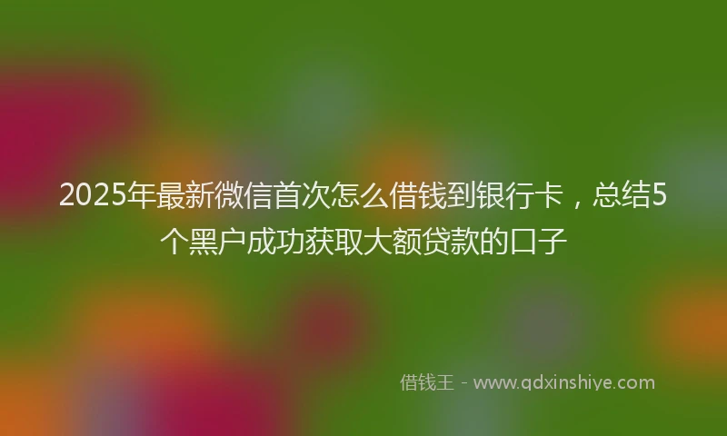 2025年最新微信首次怎么借钱到银行卡，总结5个黑户成功获取大额贷款的口子