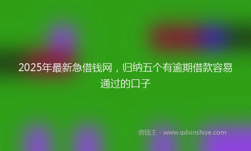2025年最新急借钱网，归纳五个有逾期借款容易通过的口子