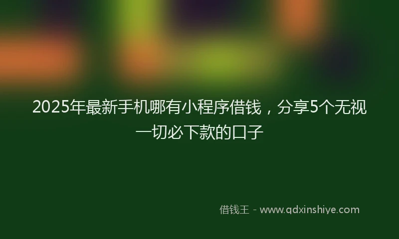 2025年最新手机哪有小程序借钱，分享5个无视一切必下款的口子