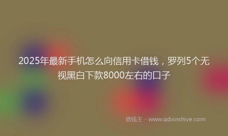 2025年最新手机怎么向信用卡借钱，罗列5个无视黑白下款8000左右的口子