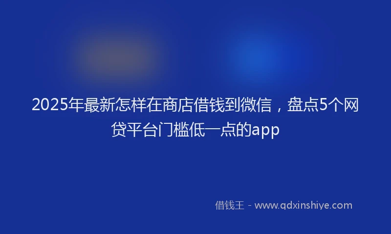 2025年最新怎样在商店借钱到微信，盘点5个网贷平台门槛低一点的app