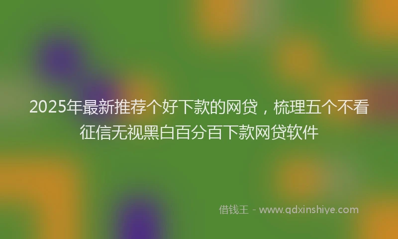 2025年最新推荐个好下款的网贷，梳理五个不看征信无视黑白百分百下款网贷软件