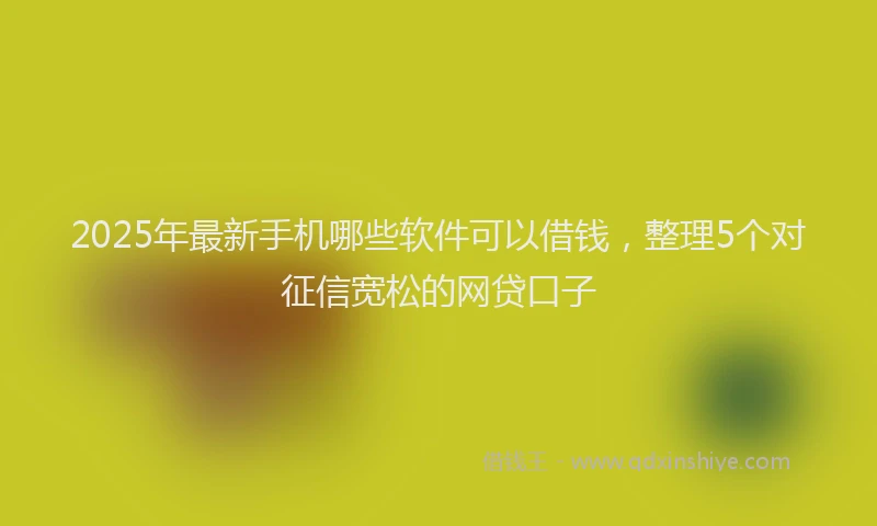 2025年最新手机哪些软件可以借钱，整理5个对征信宽松的网贷口子