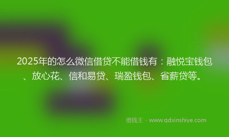 2025年的怎么微信借贷不能借钱有：融悦宝钱包、放心花、信和易贷、瑞盈钱包、省薪贷等。