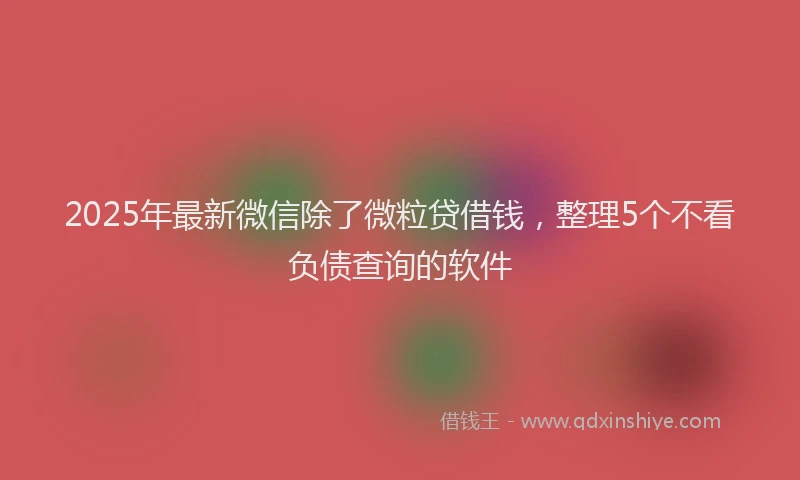 2025年最新微信除了微粒贷借钱，整理5个不看负债查询的软件
