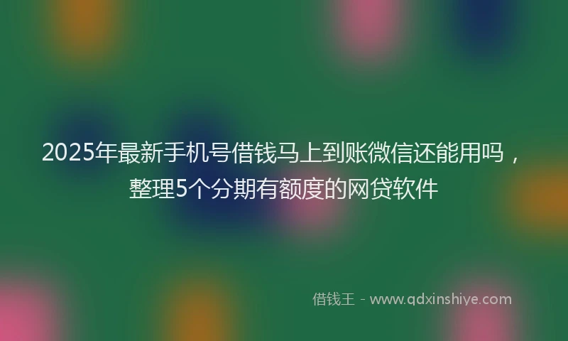 2025年最新手机号借钱马上到账微信还能用吗，整理5个分期有额度的网贷软件