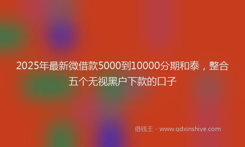 2025年最新微借款5000到10000分期和泰，整合五个无视黑户下款的口子
