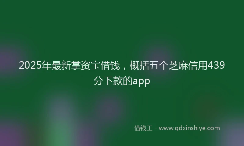 2025年最新掌资宝借钱，概括五个芝麻信用439分下款的app