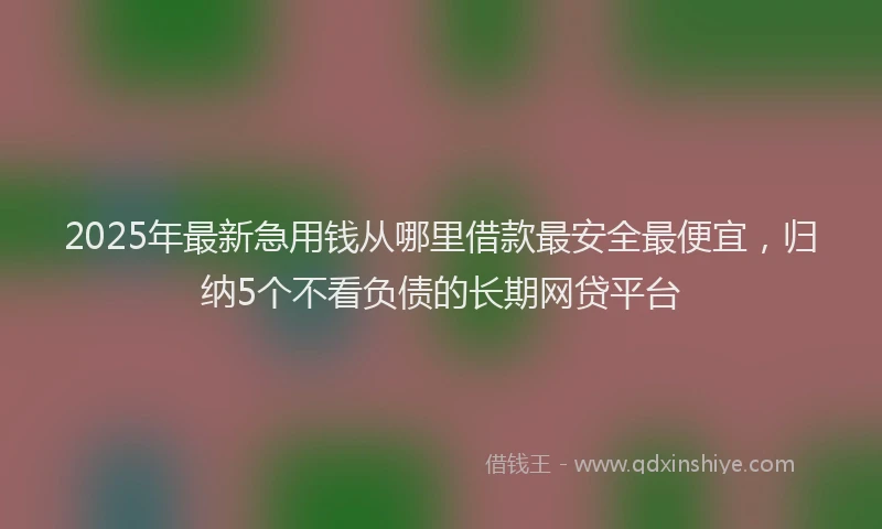 2025年最新急用钱从哪里借款最安全最便宜，归纳5个不看负债的长期网贷平台