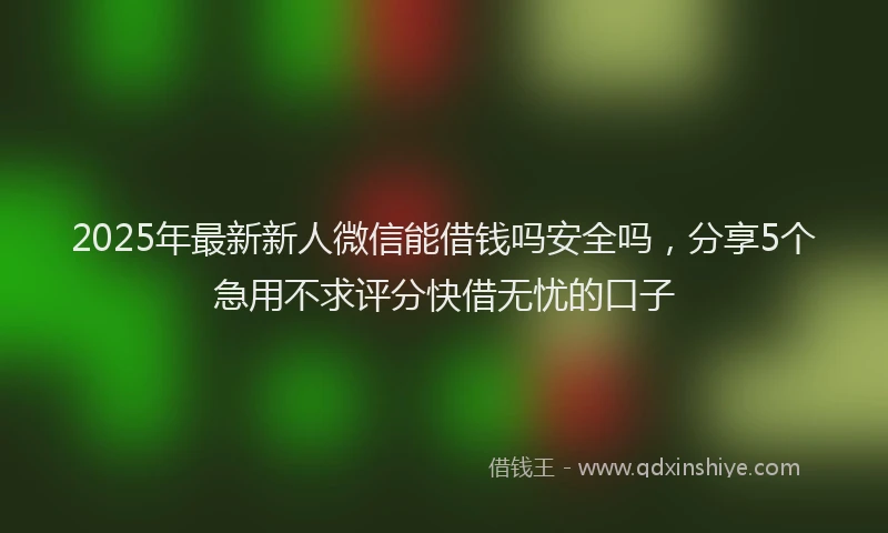2025年最新新人微信能借钱吗安全吗，分享5个急用不求评分快借无忧的口子