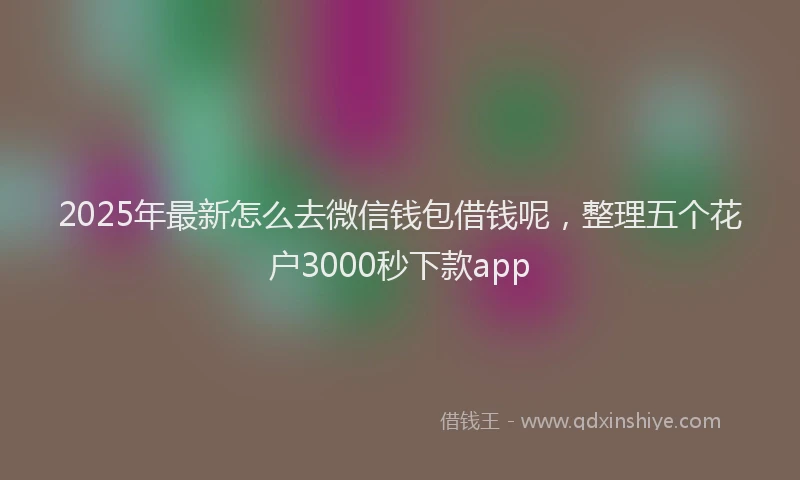 2025年最新怎么去微信钱包借钱呢，整理五个花户3000秒下款app