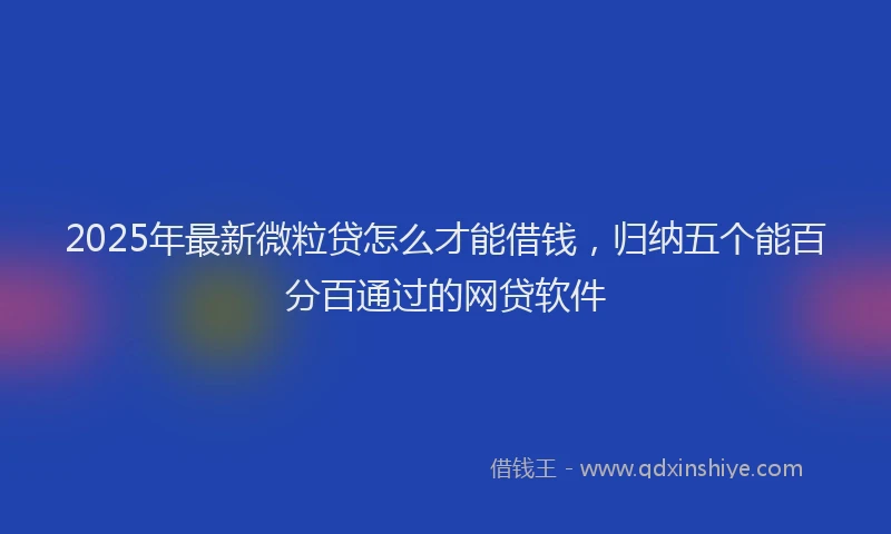 2025年最新微粒贷怎么才能借钱，归纳五个能百分百通过的网贷软件