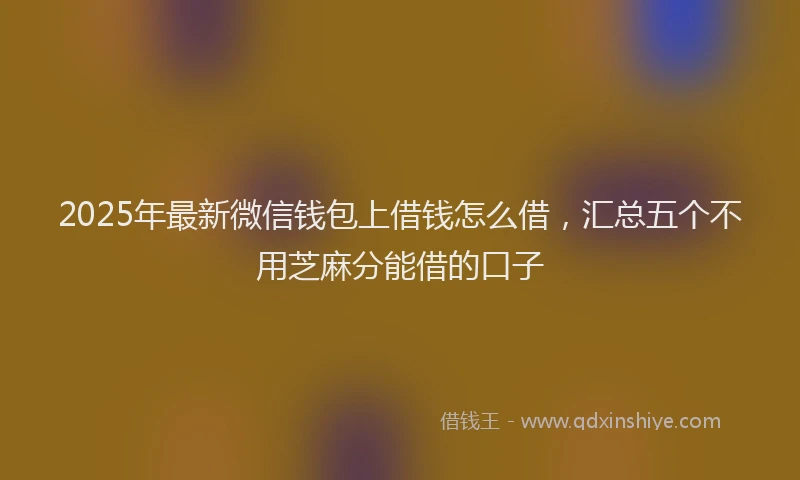 2025年最新微信钱包上借钱怎么借，汇总五个不用芝麻分能借的口子