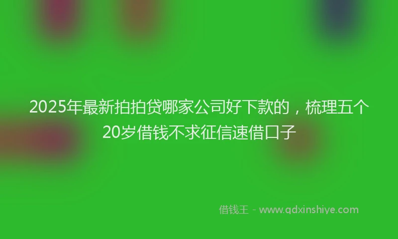 2025年最新拍拍贷哪家公司好下款的，梳理五个20岁借钱不求征信速借口子