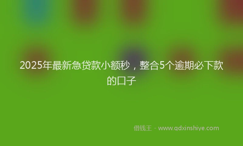 2025年最新急贷款小额秒，整合5个逾期必下款的口子