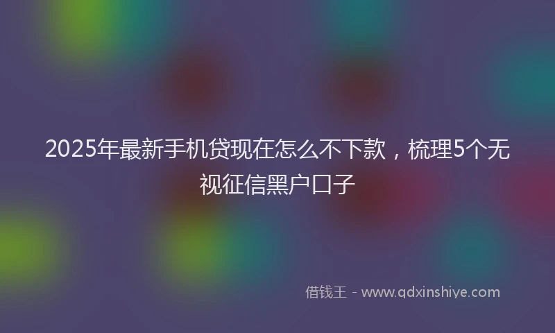 2025年最新手机贷现在怎么不下款，梳理5个无视征信黑户口子