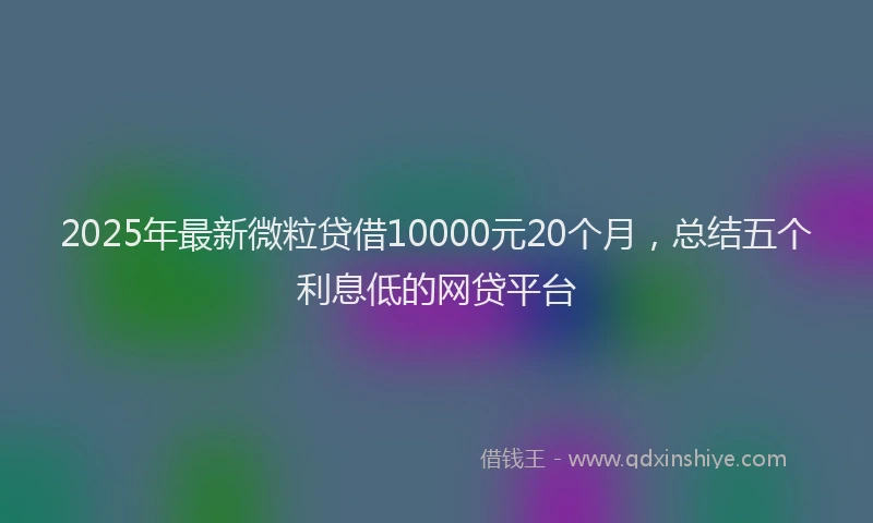 2025年最新微粒贷借10000元20个月，总结五个利息低的网贷平台