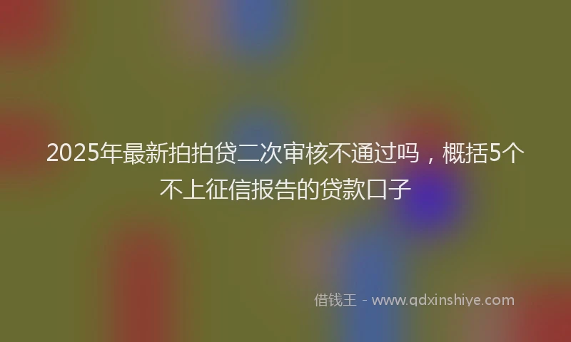2025年最新拍拍贷二次审核不通过吗，概括5个不上征信报告的贷款口子