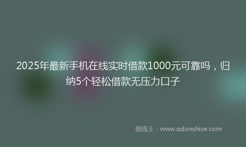 2025年最新手机在线实时借款1000元可靠吗，归纳5个轻松借款无压力口子
