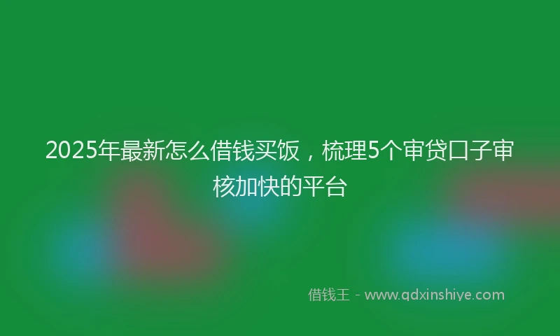 2025年最新怎么借钱买饭，梳理5个审贷口子审核加快的平台