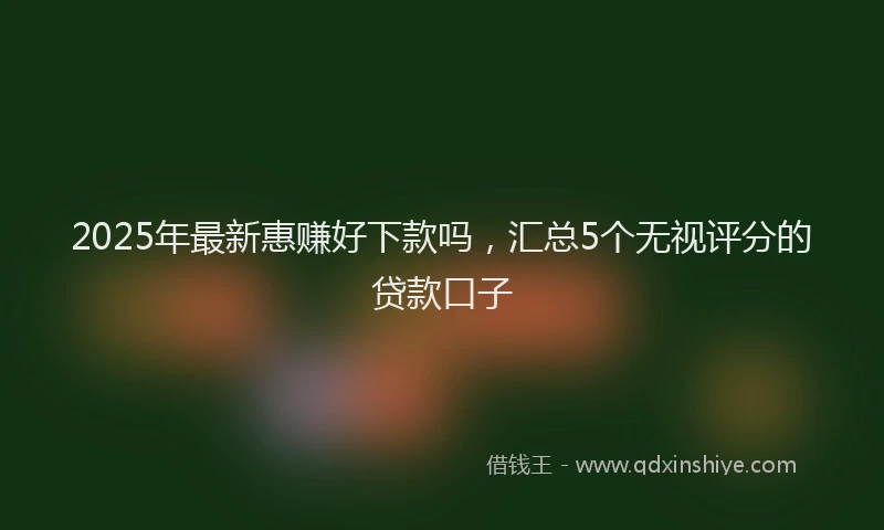 2025年最新惠赚好下款吗，汇总5个无视评分的贷款口子