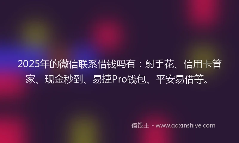 2025年的微信联系借钱吗有：射手花、信用卡管家、现金秒到、易捷Pro钱包、平安易借等。