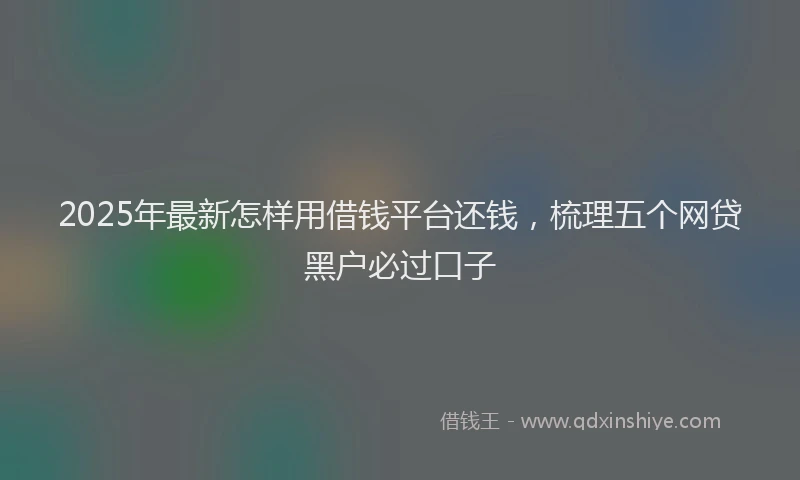 2025年最新怎样用借钱平台还钱，梳理五个网贷黑户必过口子