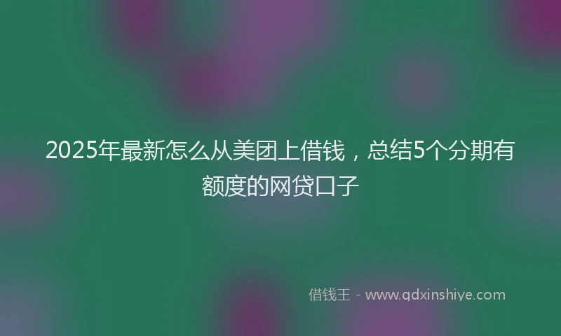 2025年最新怎么从美团上借钱，总结5个分期有额度的网贷口子