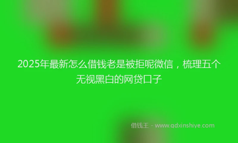 2025年最新怎么借钱老是被拒呢微信，梳理五个无视黑白的网贷口子