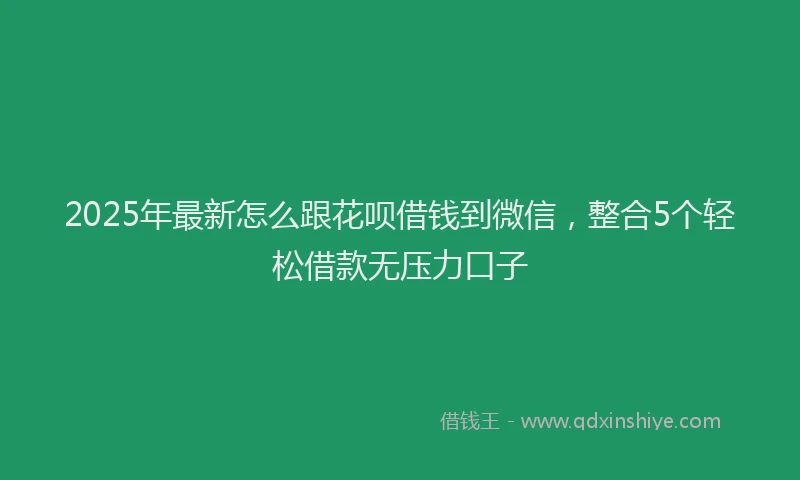 2025年最新怎么跟花呗借钱到微信，整合5个轻松借款无压力口子