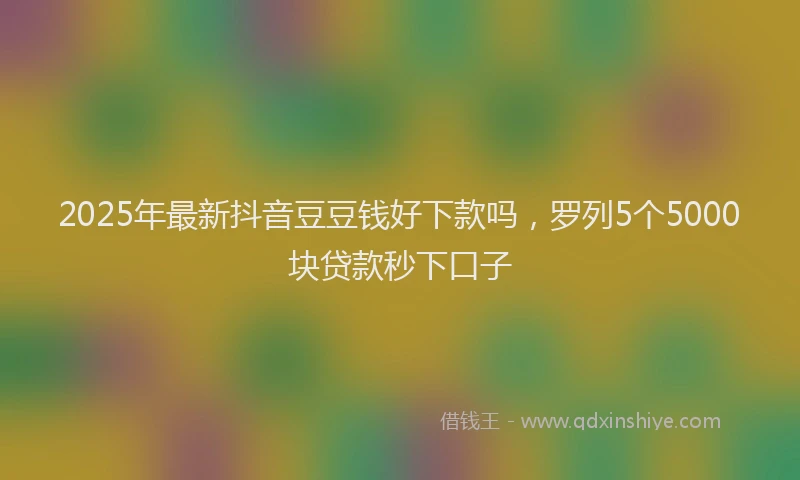 2025年最新抖音豆豆钱好下款吗，罗列5个5000块贷款秒下口子