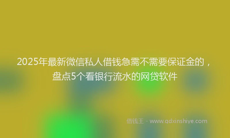 2025年最新微信私人借钱急需不需要保证金的，盘点5个看银行流水的网贷软件