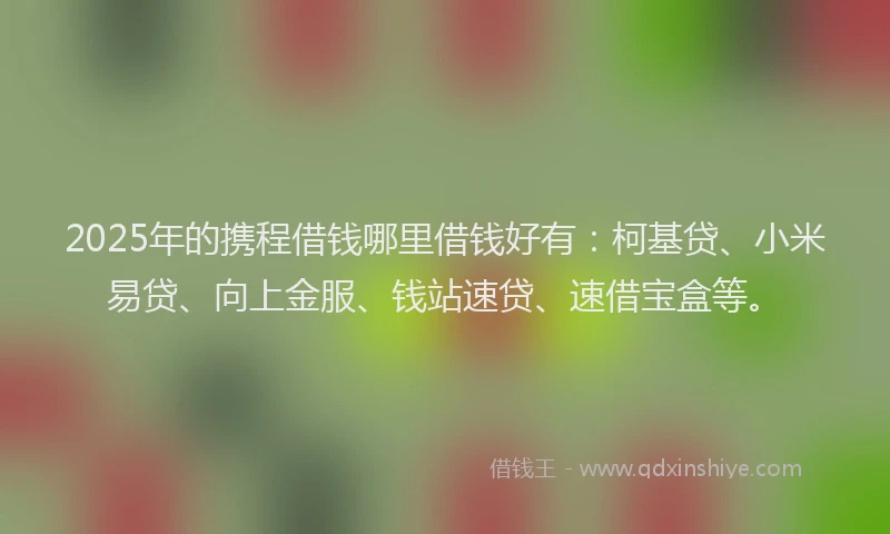 2025年的携程借钱哪里借钱好有：柯基贷、小米易贷、向上金服、钱站速贷、速借宝盒等。