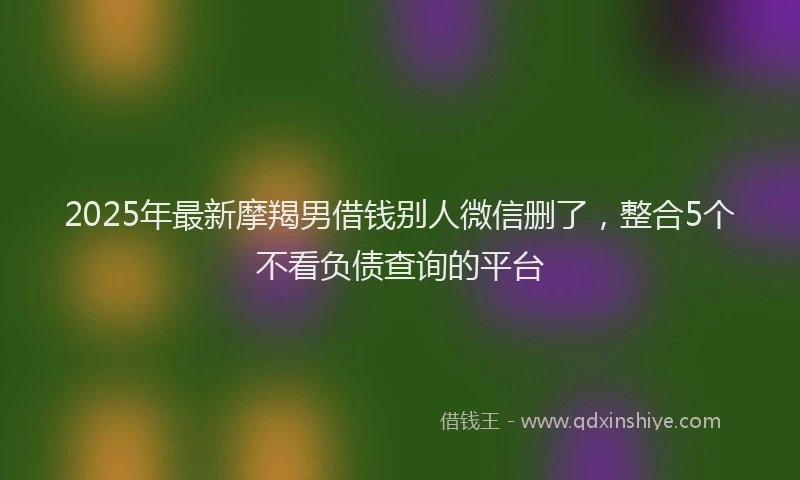 2025年最新摩羯男借钱别人微信删了，整合5个不看负债查询的平台