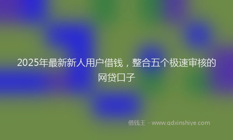 2025年最新新人用户借钱，整合五个极速审核的网贷口子