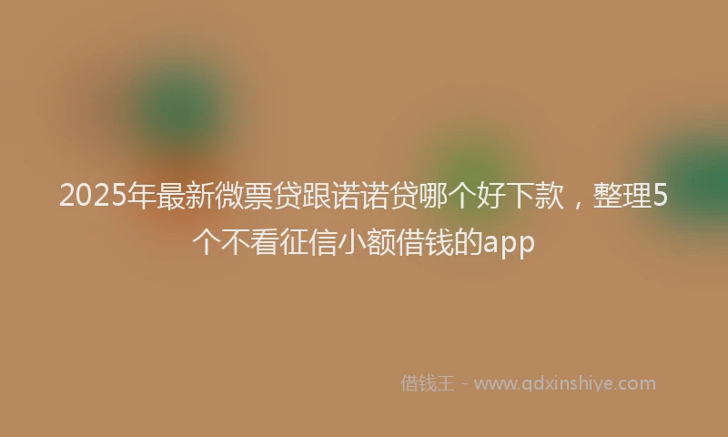 2025年最新微票贷跟诺诺贷哪个好下款，整理5个不看征信小额借钱的app