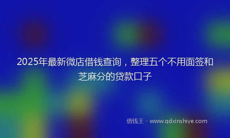 2025年最新微店借钱查询，整理五个不用面签和芝麻分的贷款口子