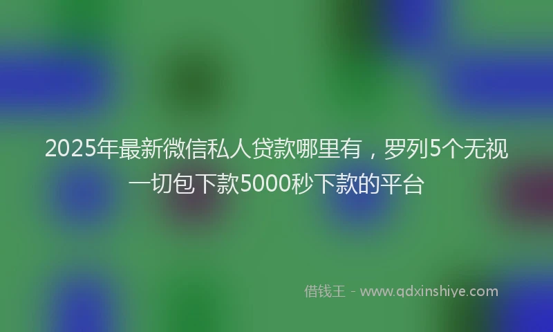 2025年最新微信私人贷款哪里有，罗列5个无视一切包下款5000秒下款的平台