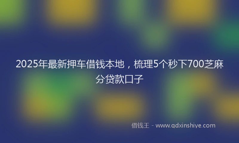 2025年最新押车借钱本地，梳理5个秒下700芝麻分贷款口子