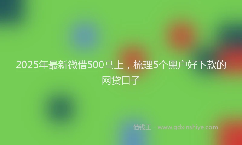 2025年最新微借500马上，梳理5个黑户好下款的网贷口子