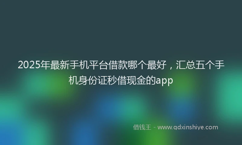 2025年最新手机平台借款哪个最好，汇总五个手机身份证秒借现金的app