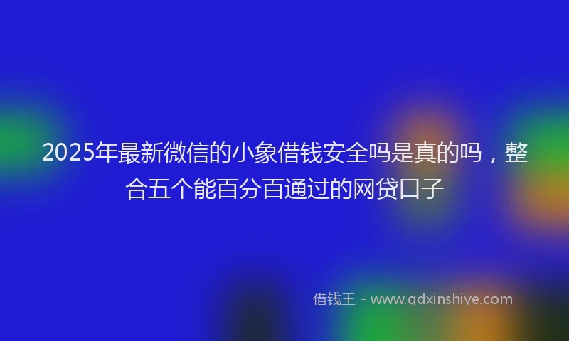 2025年最新微信的小象借钱安全吗是真的吗，整合五个能百分百通过的网贷口子