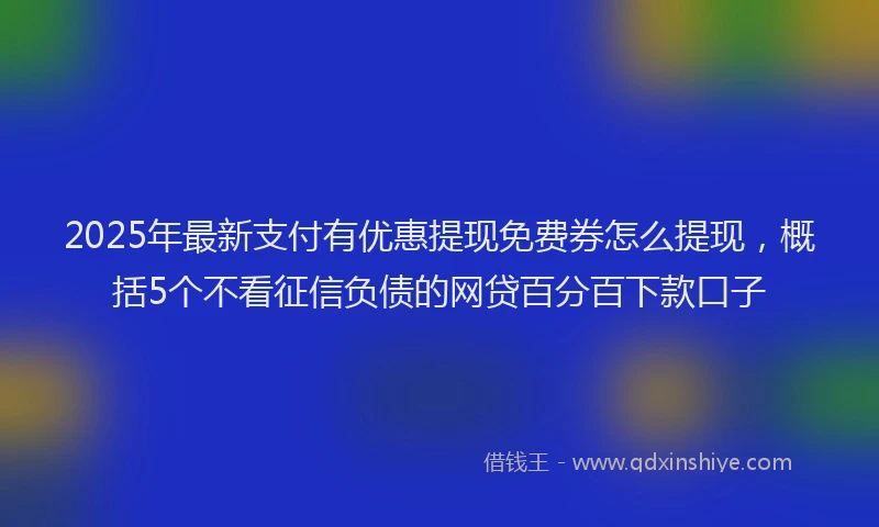 2025年最新支付有优惠提现免费券怎么提现，概括5个不看征信负债的网贷百分百下款口子